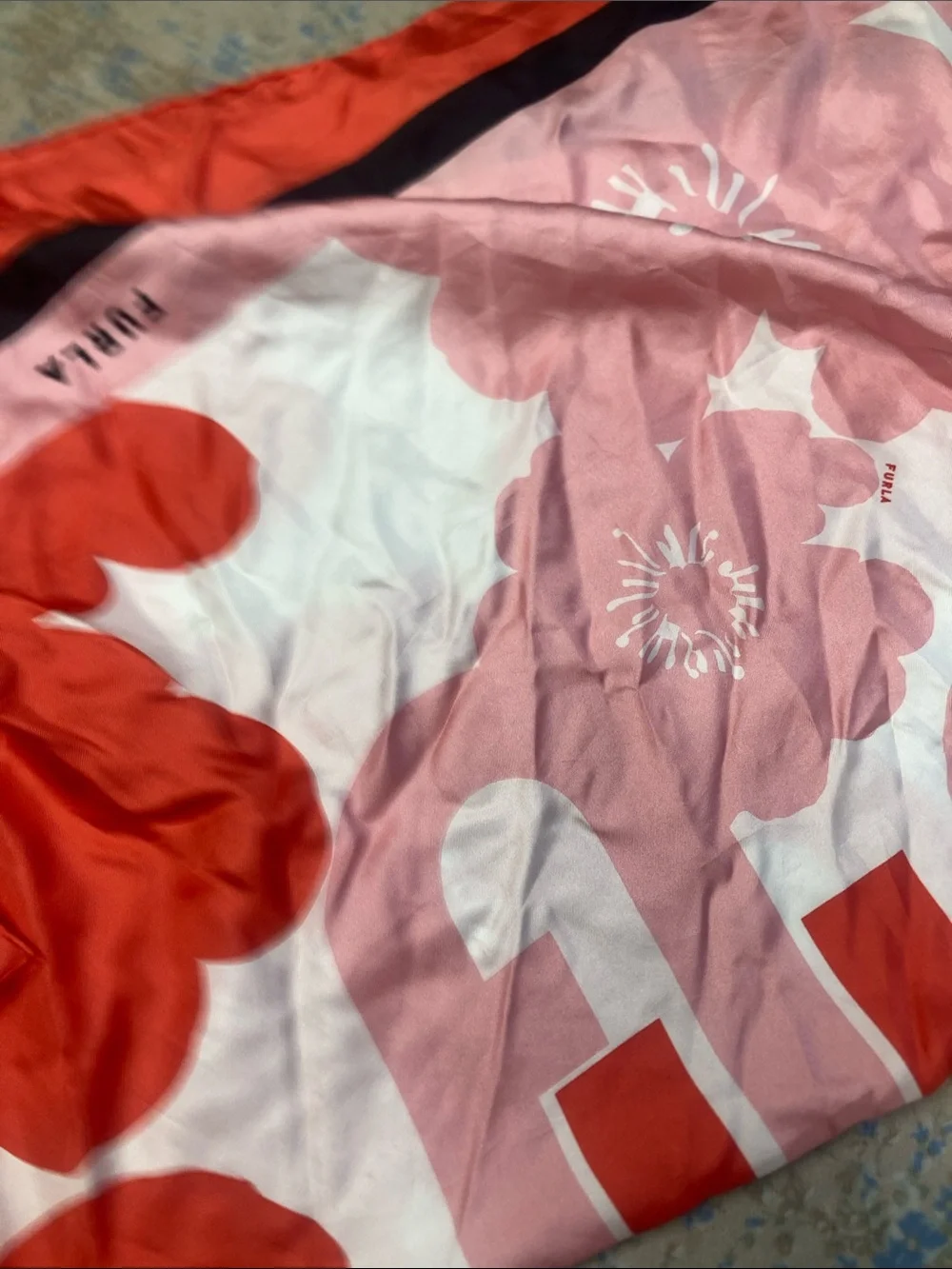 FURLA 100% Silk Floral Scarf